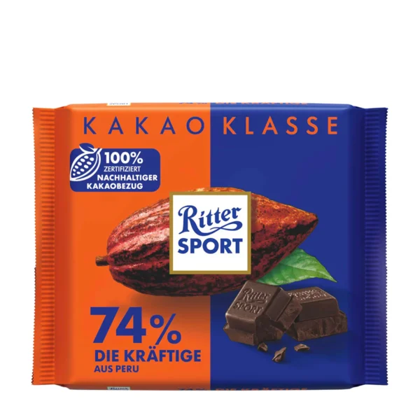 Ritter Sport Cocoa Class 74% Strong Peru dark chocolate bar 100 g